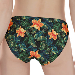 Tropical Leaf And Hawaiian Flower Print Women's Panties