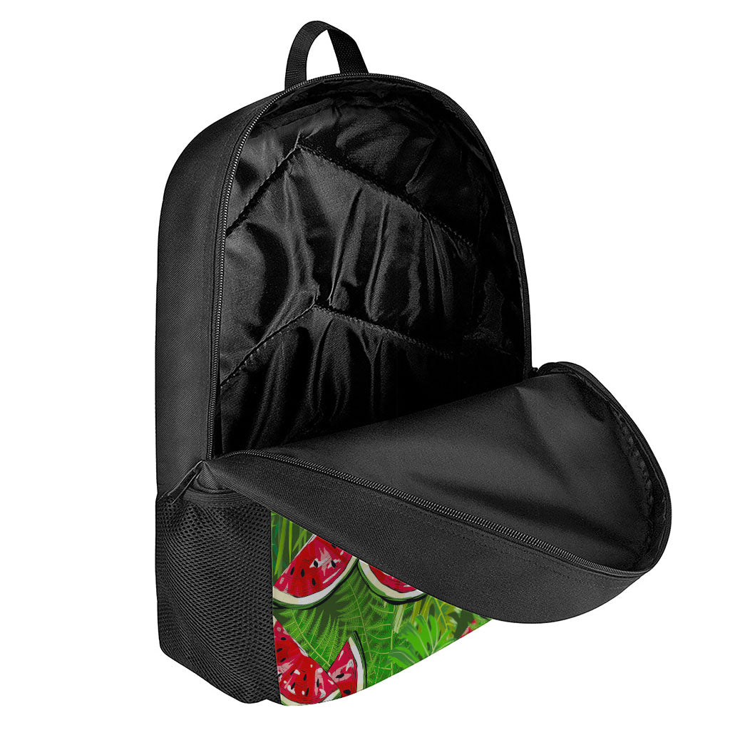 Tropical Leaf Watermelon Pattern Print 17 Inch Backpack