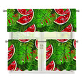 Tropical Leaf Watermelon Pattern Print 3 Piece Kitchen Curtains