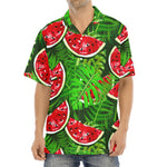 Tropical Leaf Watermelon Pattern Print Aloha Shirt
