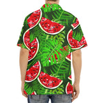 Tropical Leaf Watermelon Pattern Print Aloha Shirt