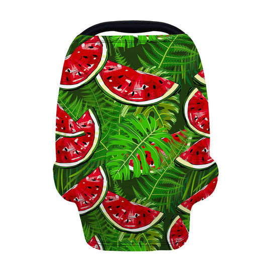 Tropical Leaf Watermelon Pattern Print Baby Seat Cover