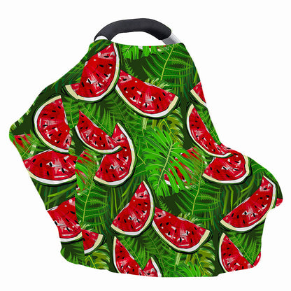 Tropical Leaf Watermelon Pattern Print Baby Seat Cover