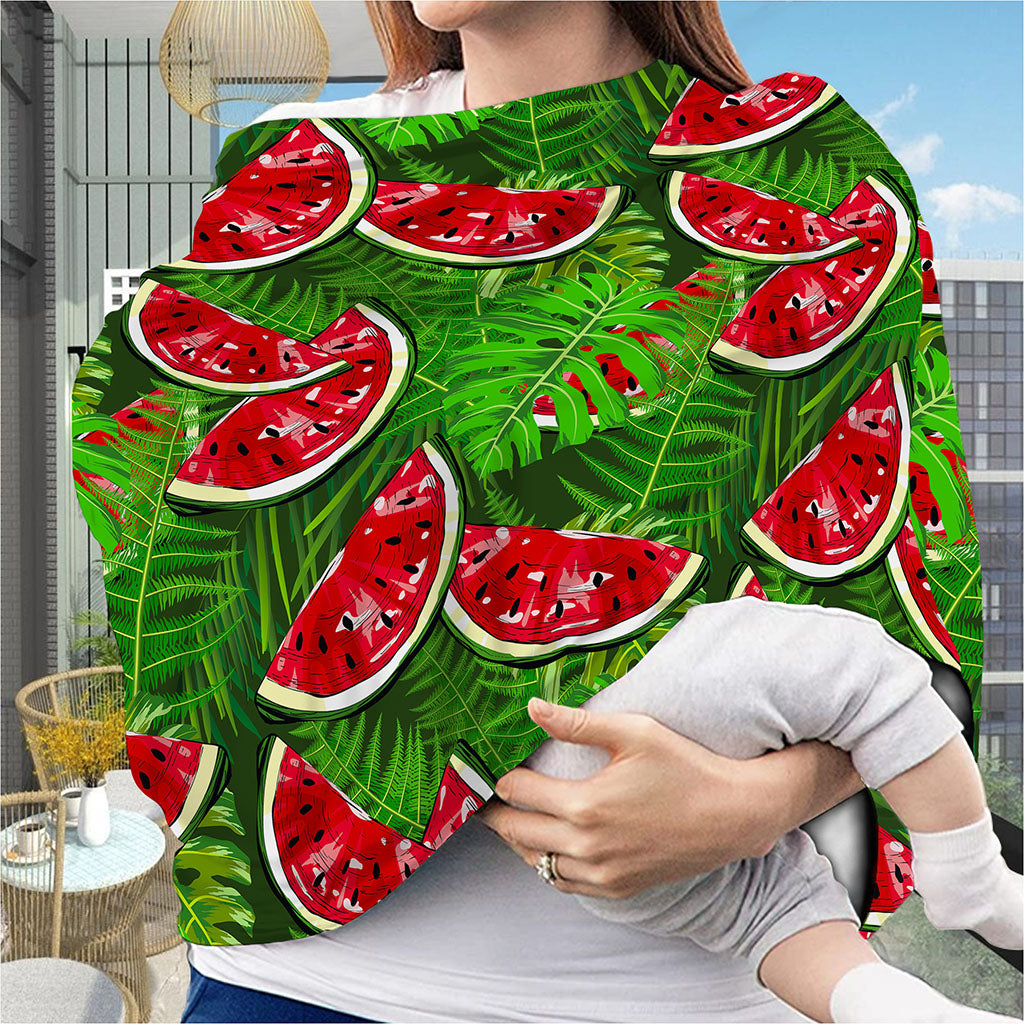 Tropical Leaf Watermelon Pattern Print Baby Seat Cover
