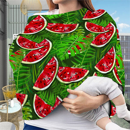 Tropical Leaf Watermelon Pattern Print Baby Seat Cover