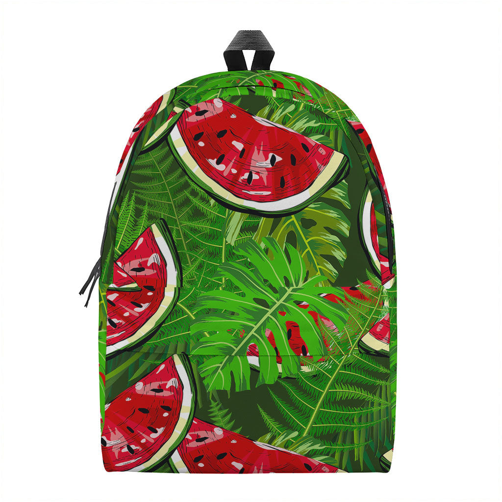 Tropical Leaf Watermelon Pattern Print Backpack