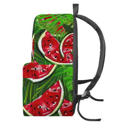 Tropical Leaf Watermelon Pattern Print Backpack