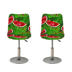 Tropical Leaf Watermelon Pattern Print Bar Stool Covers
