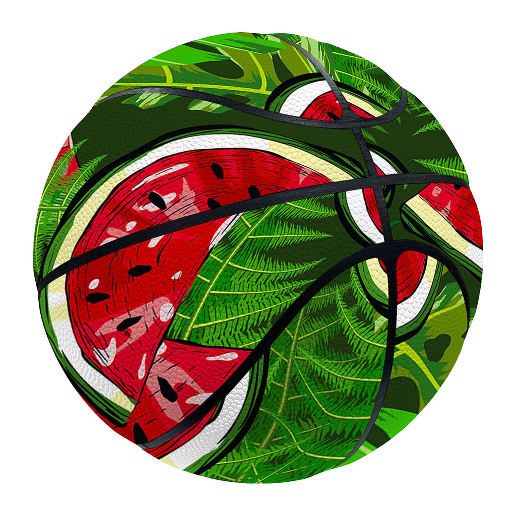 Tropical Leaf Watermelon Pattern Print Basketball