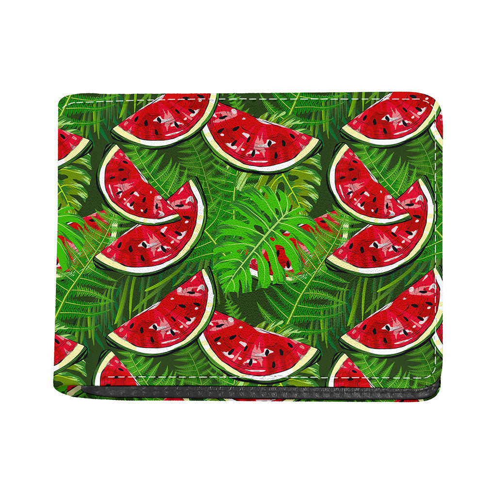 Tropical Leaf Watermelon Pattern Print Bifold Wallet