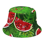 Tropical Leaf Watermelon Pattern Print Bucket Hat