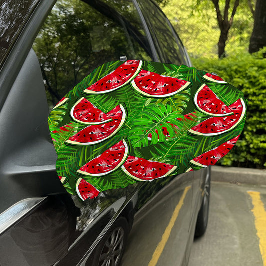 Tropical Leaf Watermelon Pattern Print Car Side Mirror Covers