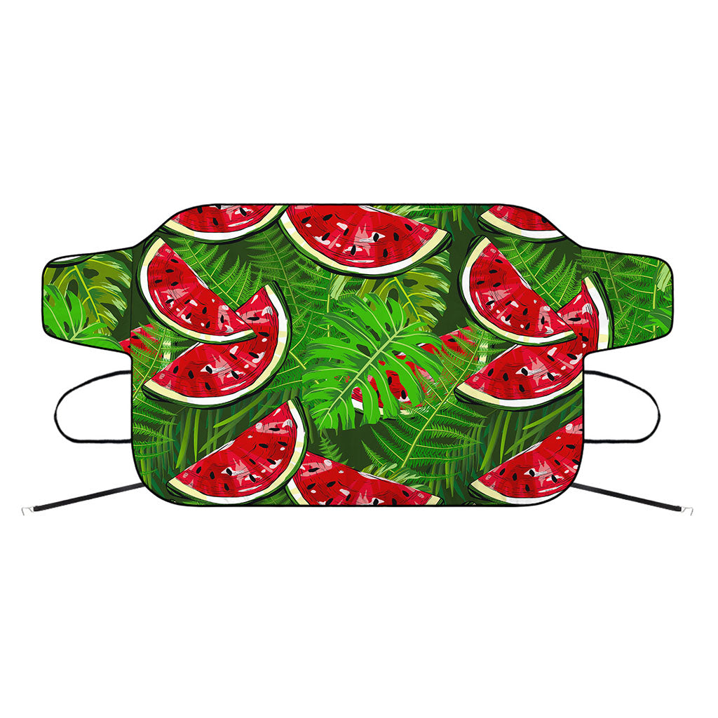 Tropical Leaf Watermelon Pattern Print Car Windshield Snow Cover