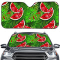 Tropical Leaf Watermelon Pattern Print Car Windshield Sun Shade