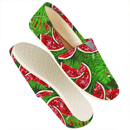 Tropical Leaf Watermelon Pattern Print Casual Shoes
