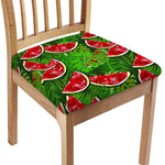 Tropical Leaf Watermelon Pattern Print Chair Cushion Cover