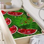 Tropical Leaf Watermelon Pattern Print Changing Pad Cover
