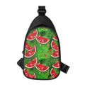 Tropical Leaf Watermelon Pattern Print Sling Bag
