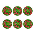 Tropical Leaf Watermelon Pattern Print Coaster Set
