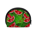 Tropical Leaf Watermelon Pattern Print Coin Purse
