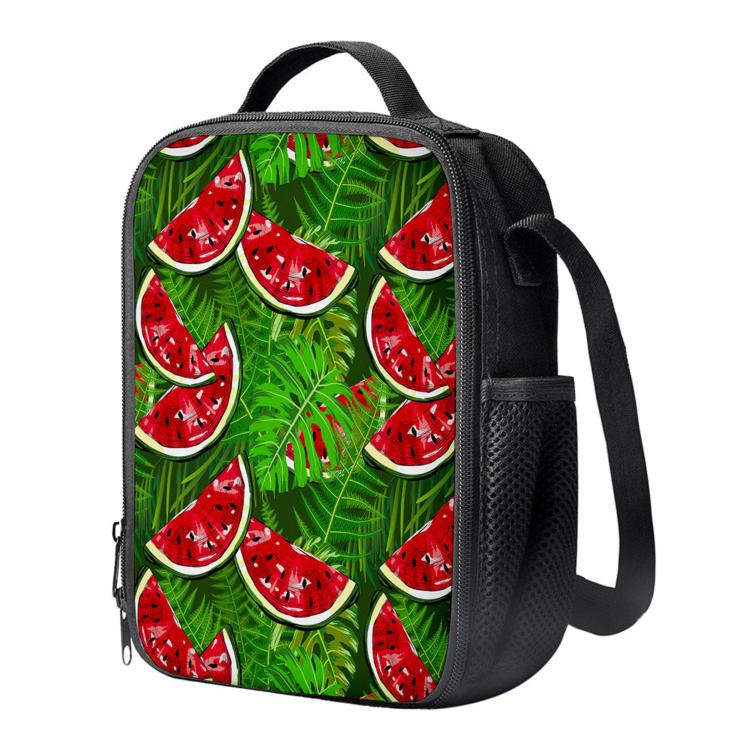 Tropical Leaf Watermelon Pattern Print Crossbody Lunch Bag