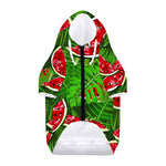 Tropical Leaf Watermelon Pattern Print Dog Zip Up Hoodie