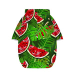 Tropical Leaf Watermelon Pattern Print Dog Zip Up Hoodie