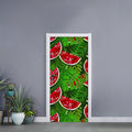 Tropical Leaf Watermelon Pattern Print Door Sticker