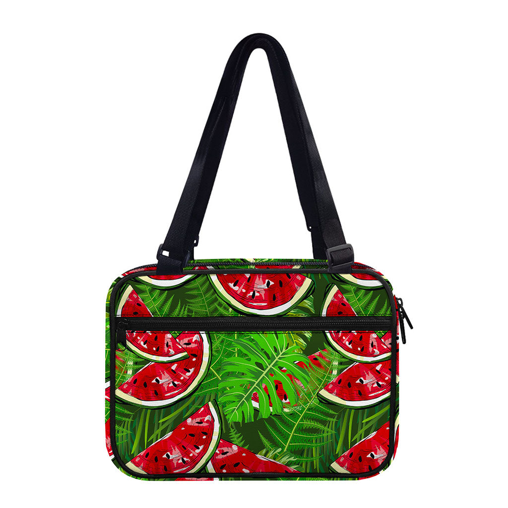 Tropical Leaf Watermelon Pattern Print Double Strap Bible Bag