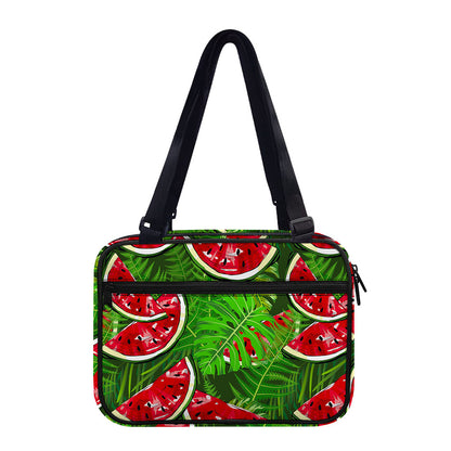 Tropical Leaf Watermelon Pattern Print Double Strap Bible Bag
