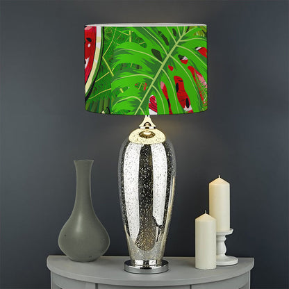 Tropical Leaf Watermelon Pattern Print Drum Lamp Shade