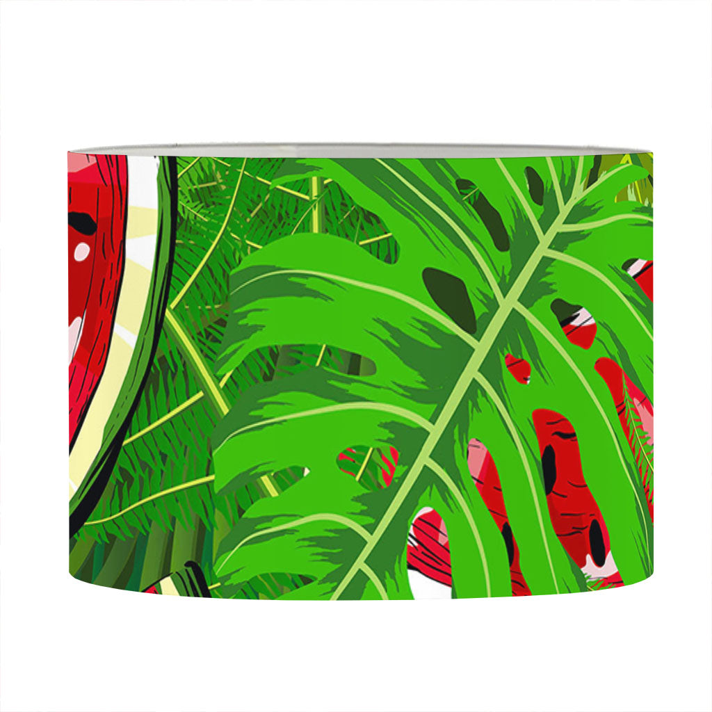 Tropical Leaf Watermelon Pattern Print Drum Lamp Shade
