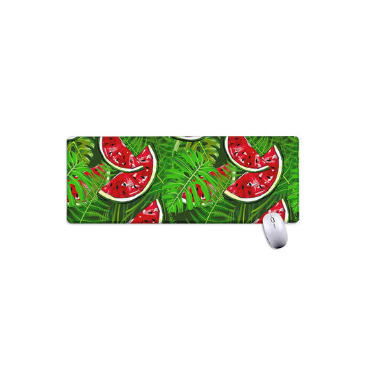 Tropical Leaf Watermelon Pattern Print Extended Mouse Pad