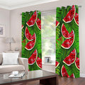 Tropical Leaf Watermelon Pattern Print Extra Wide Grommet Curtains