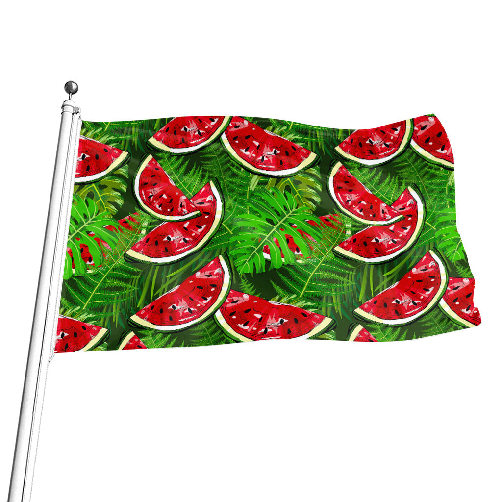 Tropical Leaf Watermelon Pattern Print Flag