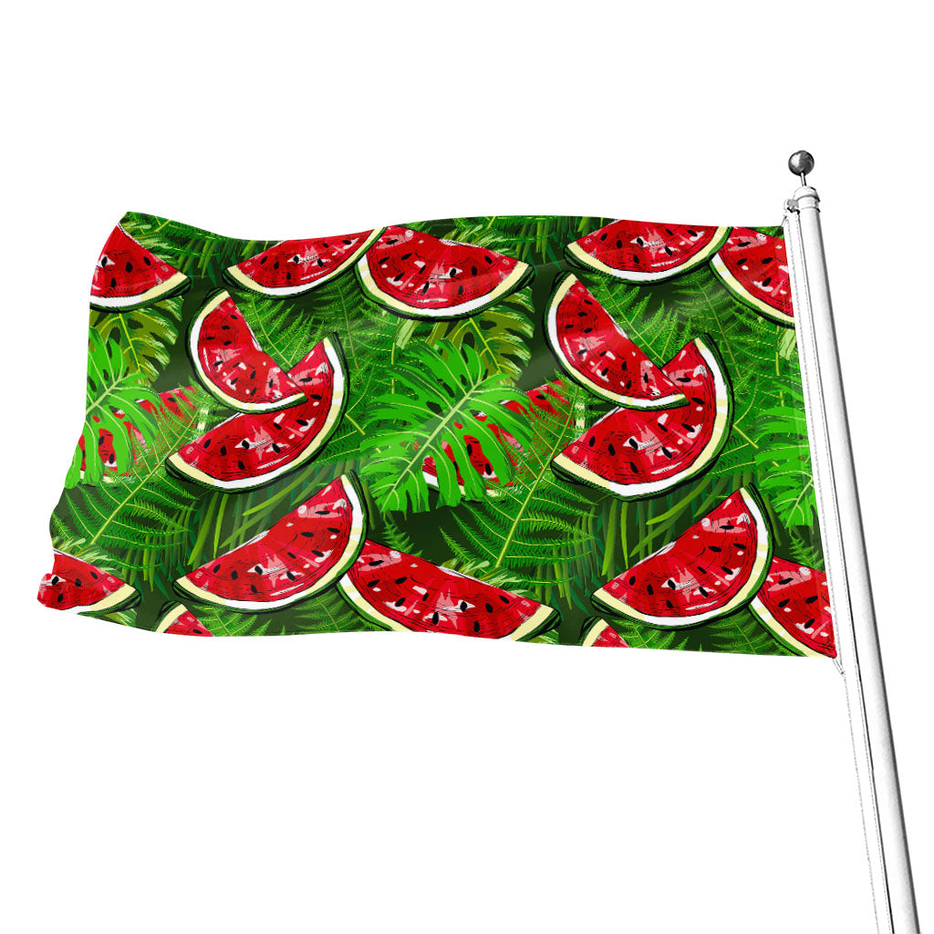 Tropical Leaf Watermelon Pattern Print Flag