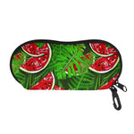 Tropical Leaf Watermelon Pattern Print Glasses Case