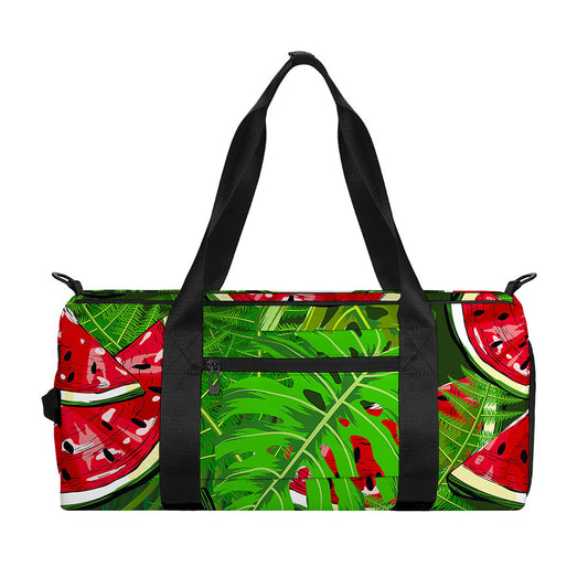Tropical Leaf Watermelon Pattern Print Gym Bag
