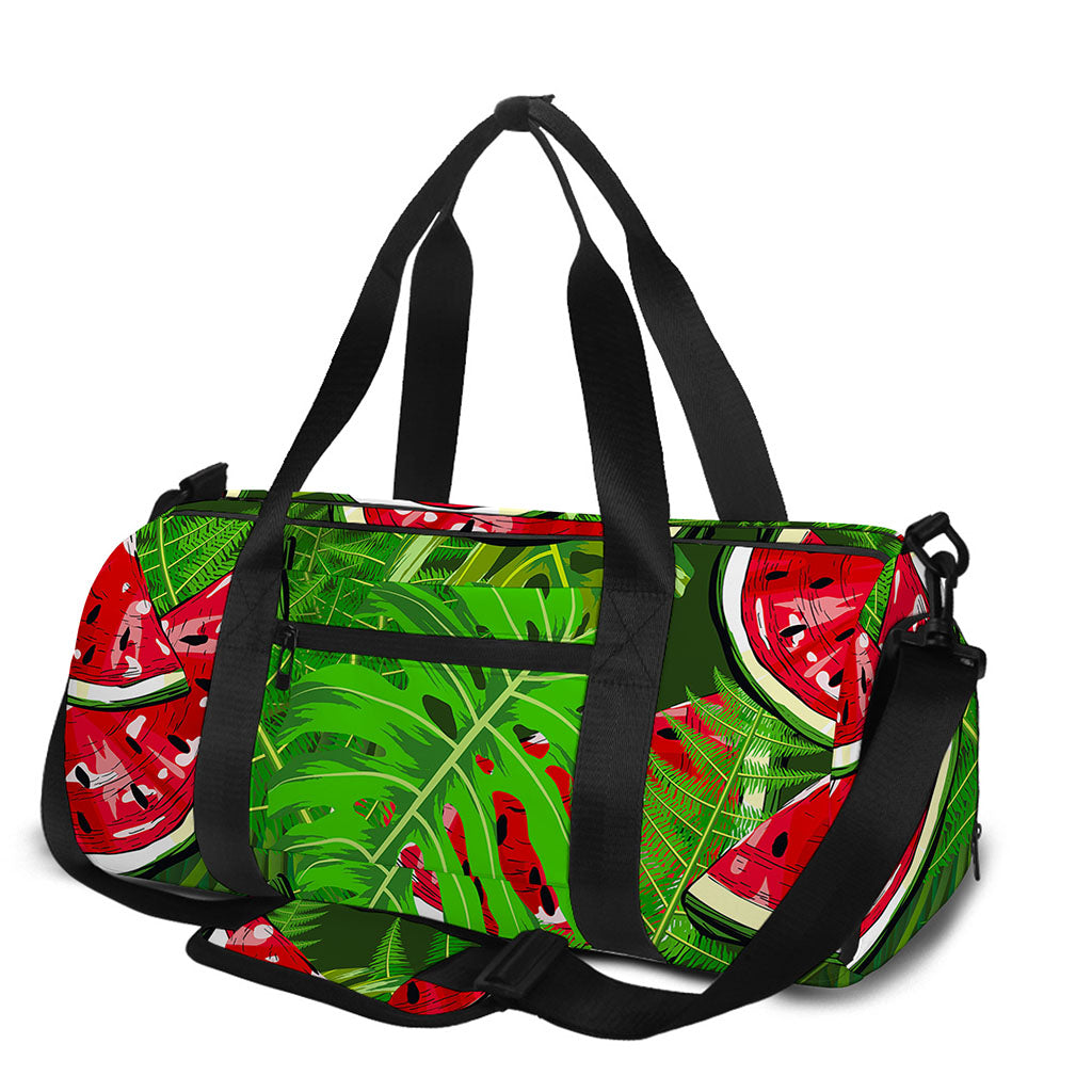 Tropical Leaf Watermelon Pattern Print Gym Bag