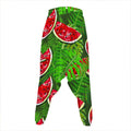 Tropical Leaf Watermelon Pattern Print Hammer Pants