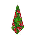 Tropical Leaf Watermelon Pattern Print Hand Towel
