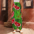 Tropical Leaf Watermelon Pattern Print Harem Pants