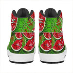 Tropical Leaf Watermelon Pattern Print High Top Leather Sneakers
