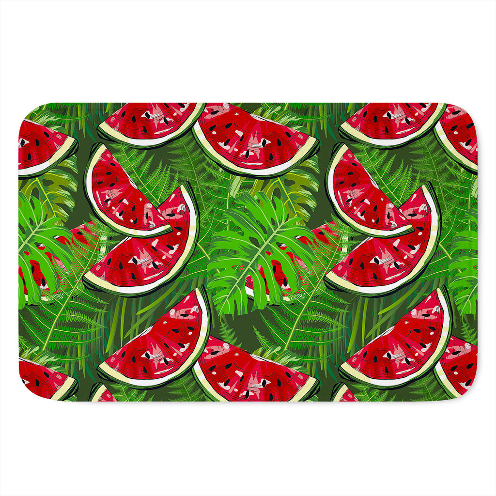Tropical Leaf Watermelon Pattern Print Indoor Door Mat