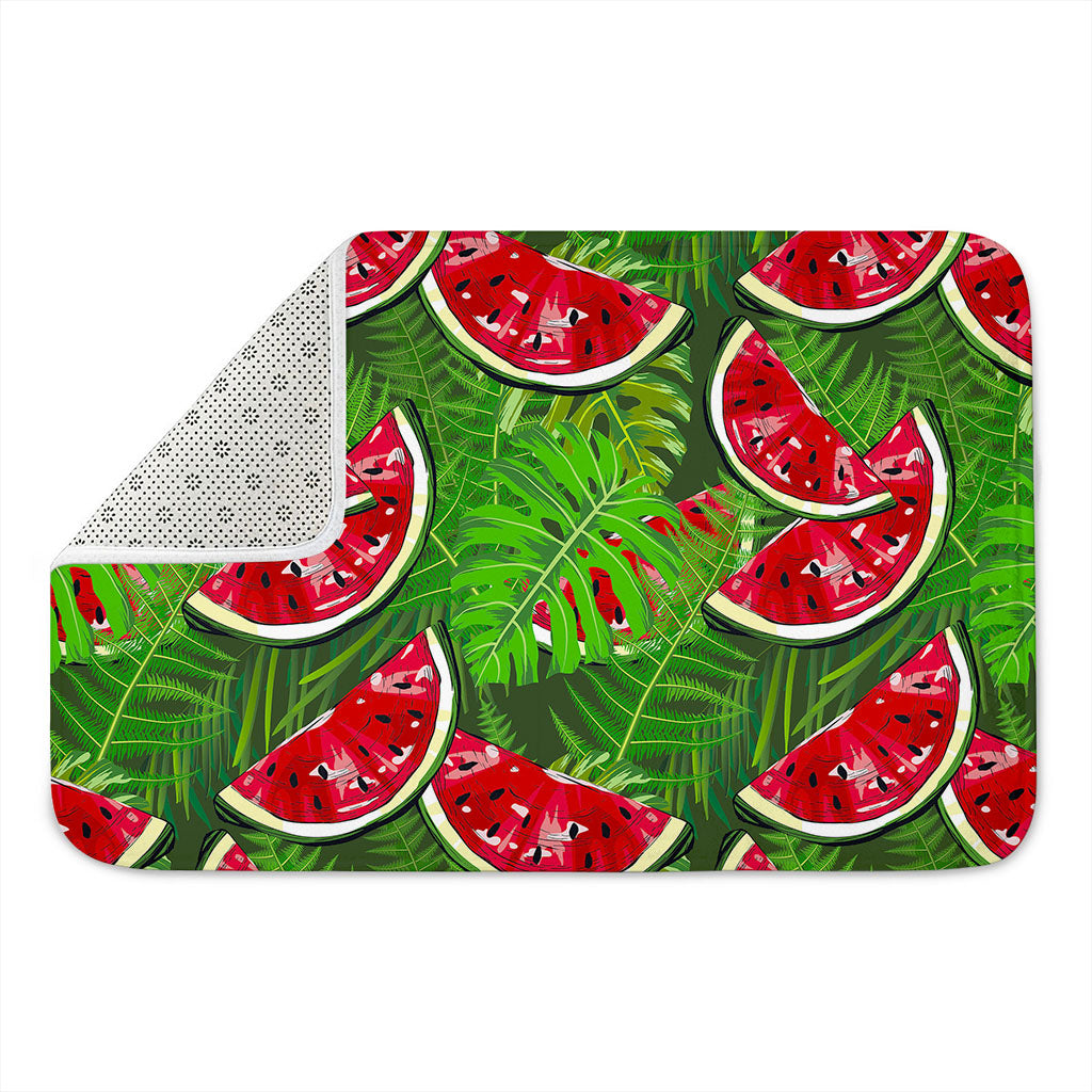 Tropical Leaf Watermelon Pattern Print Indoor Door Mat