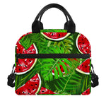 Tropical Leaf Watermelon Pattern Print Insulated Lunch Bag