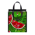 Tropical Leaf Watermelon Pattern Print Insulated Lunch Tote
