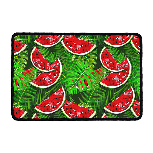 Tropical Leaf Watermelon Pattern Print Kitchen Mat