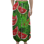 Tropical Leaf Watermelon Pattern Print Lantern Pants
