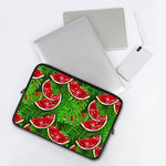 Tropical Leaf Watermelon Pattern Print Laptop Sleeve